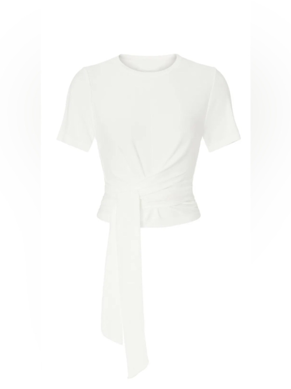 MODERN CITIZEN Jude Cropped Wrap Top Ivory Tie-Front Tee Sz L - Picture 9 of 16